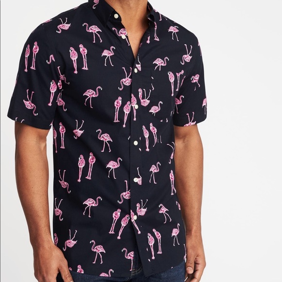 Old Navy Flamingo Button Down 